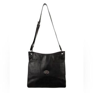 Clements Ribeiro Black Pebbled Leather Crossbody Shoulder Bag Tassel